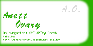 anett ovary business card